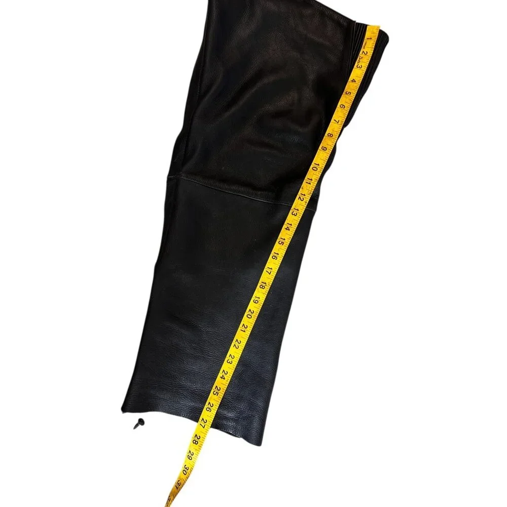 Milwaukee Biker Leather Chaps Men Large Black Adjustable Waist Motorcycle Cowboy